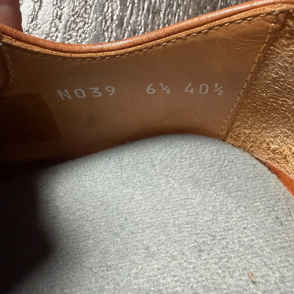 Paul Smith PS Derby Shoes Men 6.5 UK Tan Leather Cap Toe Made in Italy Brown